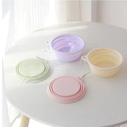 Hanging Dog Pet Folding Silicone Bowl Outdoor Travel Portable Food Water Container Feeding Tray Bowl Macaron Color Pet Supplies — 2