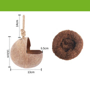 Hamster House Bite-resistant Natural Small Pet Coconut Cages Guinea-pig Hamster Hideout House Toy Wooden House Pet Supplies — 9