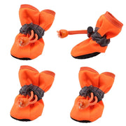 4Pcs Summer and Winter Pet Dog Shoes Hikuma Inu Anti-slip Rain Snow Boot Thick Warm for  Small Cats Dogs Puppy Dog Socks Booties — 3