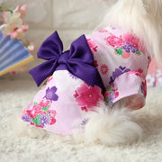 Japanese Pet Kimono Poodle Cat Bathrobe Blossom Cherry Sakura Summer Puppy Spring Pet Clothes Skirt Flower Kitty Dress Kimono — 5