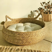 Four Seasons Universal Pure Handmade Vine Woven Cat Nest Seasonal Warmth Pad Detachable Washable Winter Pet Supplies Accessories — 6