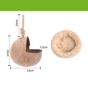Hamster House Bite-resistant Natural Small Pet Coconut Cages Guinea-pig Hamster Hideout House Toy Wooden House Pet Supplies — 15