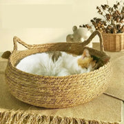 Four Seasons Universal Pure Handmade Vine Woven Cat Nest Seasonal Warmth Pad Detachable Washable Winter Pet Supplies Accessories — 2