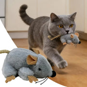 Plush Cat Toy Mouse Realistic Moving Tail with Sound Interactive Kitten Toys for Indoor Cats Hunting Game Play Pet Supplies — 1