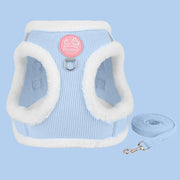 Rabbit Fur Cat Dog Harness and Leash Set Winter Pet Outdoor Walking Supplies Reflective Adjustable Kitten Puppy Gatos Harnesses — 10