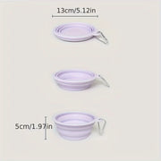 Hanging Dog Pet Folding Silicone Bowl Outdoor Travel Portable Food Water Container Feeding Tray Bowl Macaron Color Pet Supplies — 4