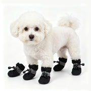 4Pcs Summer and Winter Pet Dog Shoes Hikuma Inu Anti-slip Rain Snow Boot Thick Warm for  Small Cats Dogs Puppy Dog Socks Booties — 1