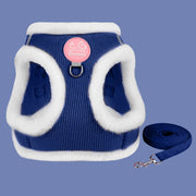 Rabbit Fur Cat Dog Harness and Leash Set Winter Pet Outdoor Walking Supplies Reflective Adjustable Kitten Puppy Gatos Harnesses — 7
