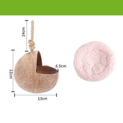 Hamster House Bite-resistant Natural Small Pet Coconut Cages Guinea-pig Hamster Hideout House Toy Wooden House Pet Supplies — 8