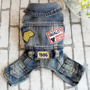 Retro Denim Overalls for Dogs, Four Legs Dog Jumpsuit for Chihuahua, Cowboy Puppy, Kawaii Clothes for Yorkie, Spring Pet Costume — 2