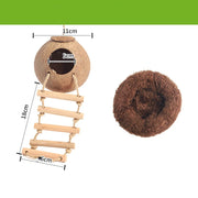 Hamster House Bite-resistant Natural Small Pet Coconut Cages Guinea-pig Hamster Hideout House Toy Wooden House Pet Supplies — 10
